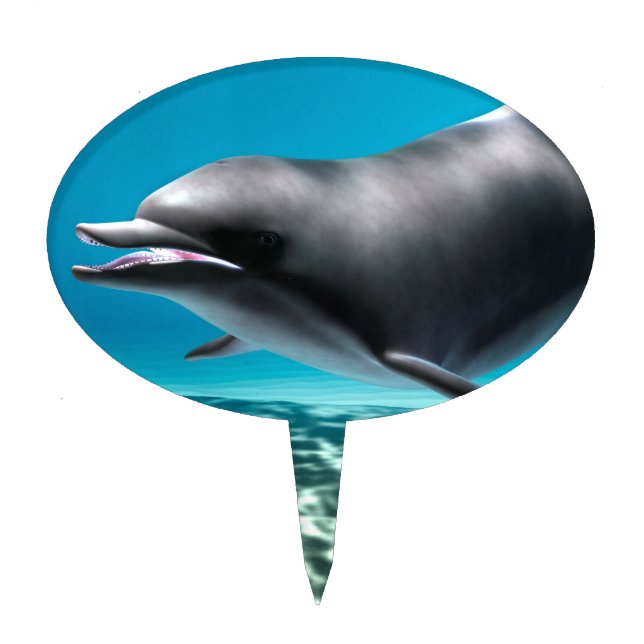 Smiling Dolphin Cake Topper (Front)