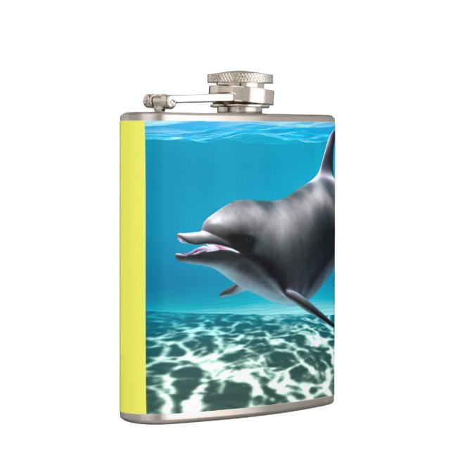 Smiling Dolphin Hip Flask (Right)