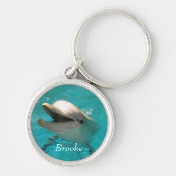 Smiling Dolphin Keychain by Brookelorren at Zazzle