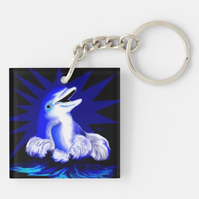 Smiling Dolphin Keychain (Back)