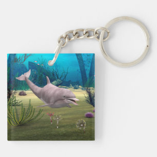 Smiling Dolphin Keychain