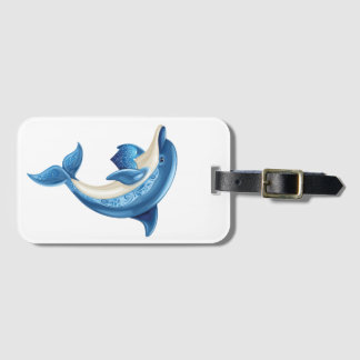 Smiling Dolphin Kids' T-Shirt Luggage Tag