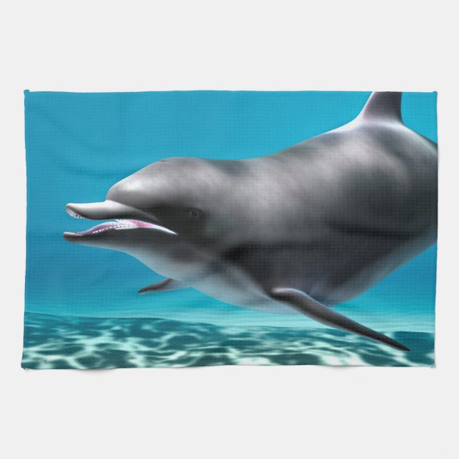 Smiling Dolphin Kitchen Towel (Horizontal)
