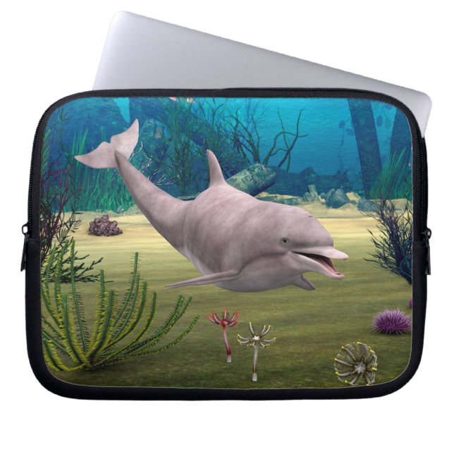 Smiling Dolphin Laptop Sleeve (Front)