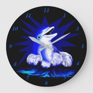 Smiling Dolphin Large Clock