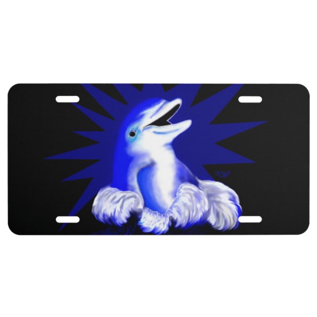 Smiling Dolphin License Plate (Front)