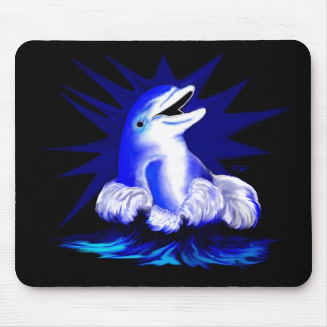 Smiling Dolphin Mouse Pad (Front)