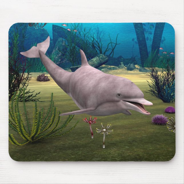 Smiling Dolphin Mouse Pad (Front)