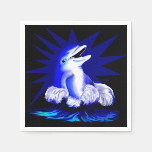 Smiling Dolphin Paper Napkins (Front)