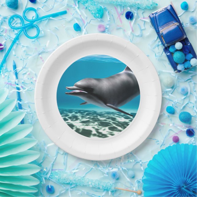 Smiling Dolphin Paper Plates (Party)