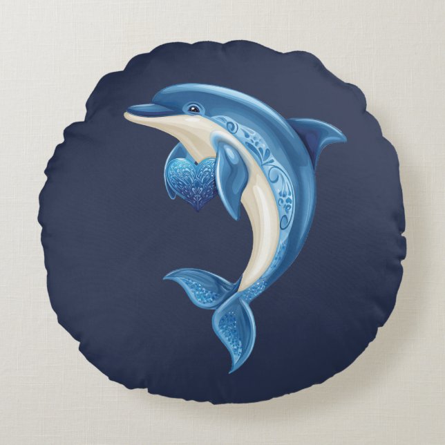Smiling Dolphin Pillow (Front)