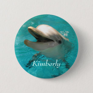 Smiling Dolphin Pinback Button