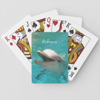 Smiling Dolphin Playing Cards by Brookelorren at Zazzle