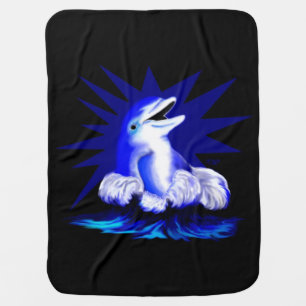 Smiling Dolphin Receiving Blanket
