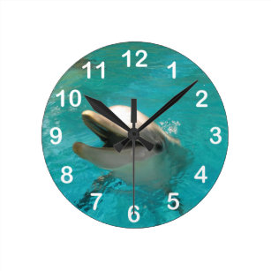 Details about   SINGING DOLPHINS CLOCK Large 10.5 inch Round Wall Clock PORPOISE SUNSET 2101 