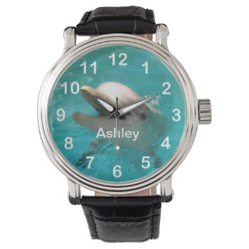 Smiling Dolphin Watch by Brookelorren at Zazzle