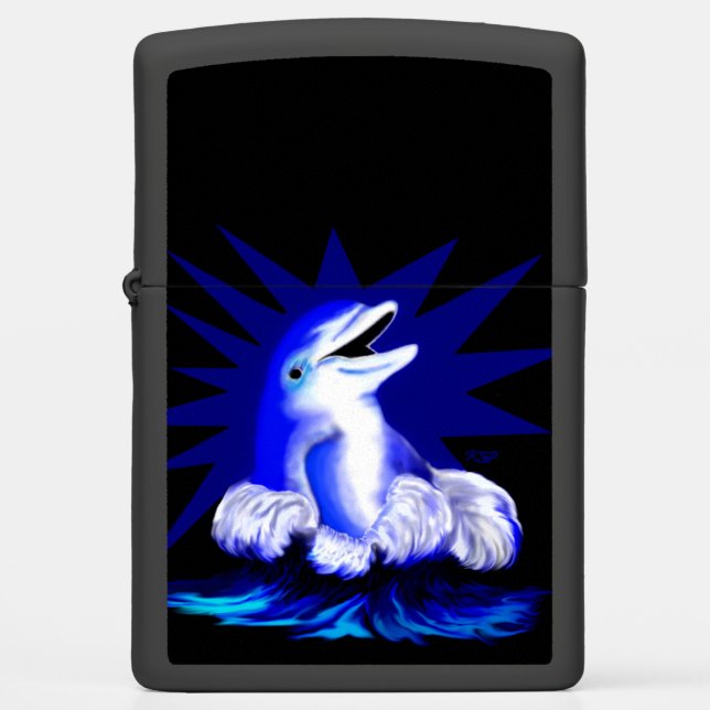 Smiling Dolphin Zippo Lighter (Front)