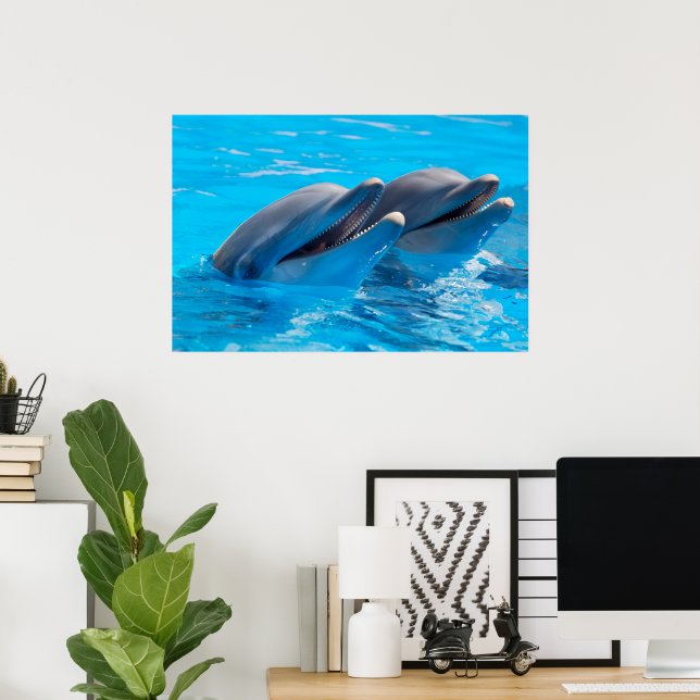 Smiling Dolphins Poster (Home Office)