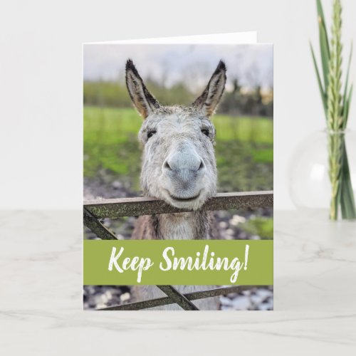 Smiling Donkey Keep Smiling Greeting Card