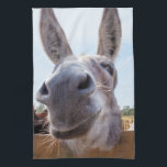 Smiling Donkey Kitchen Towel<br><div class="desc">This friendly donkey is looking for a handout or maybe a scratch behind the ear. His curiosity led him to find my camera looking up at him. His smile on a kitchen towel is sure to be a conversation starter. Whether you like donkeys, democrats, or making fun of donkeys or...</div>