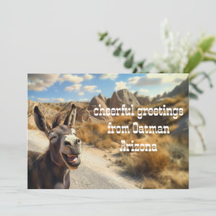 Smiling donkey, Oatman Arizona Invitation