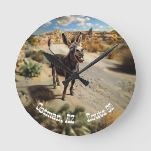 Smiling donkey, Oatman Arizona, Route 66 Round Clock