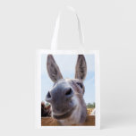 Smiling Donkey With Silly Grin Grocery Bag at Zazzle