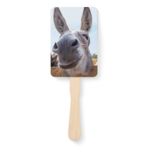 Smiling Donkey with Silly Grin Hand Fan
