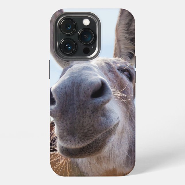 Smiling Donkey with Silly Grin Iphone Case (Back)