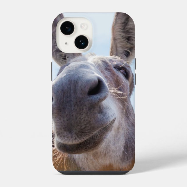 Smiling Donkey with Silly Grin Iphone Case (Back)