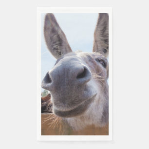 Smiling Donkey with Silly Grin Paper Guest Towels
