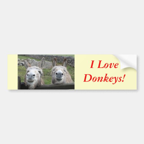 Smiling Donkeys Bumper Sticker