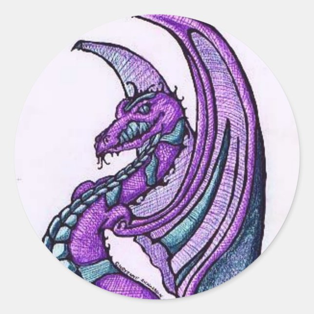 Smiling Dragon Sticker/Envelope Seals (Front)