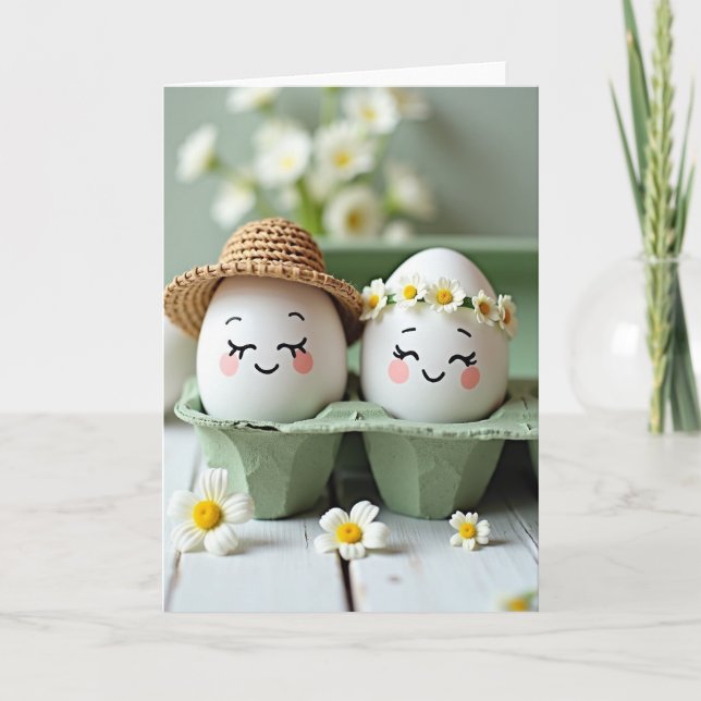 Smiling Egg Friends Spring Card (Front)