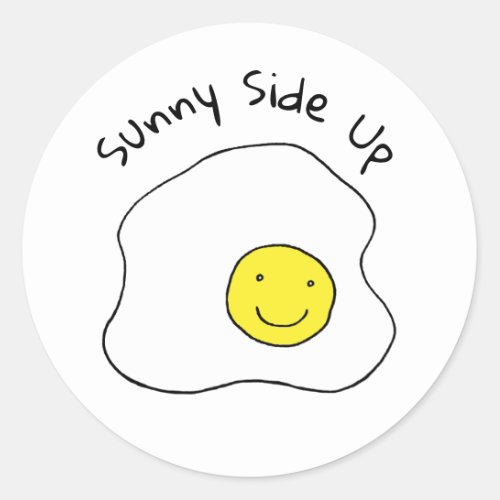Smiling Egg Sunny Side Up Breakfast Food Classic Round Sticker