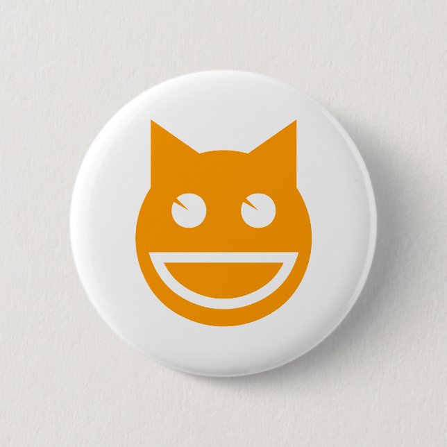 Smiling Emoji Cat Button (Front)