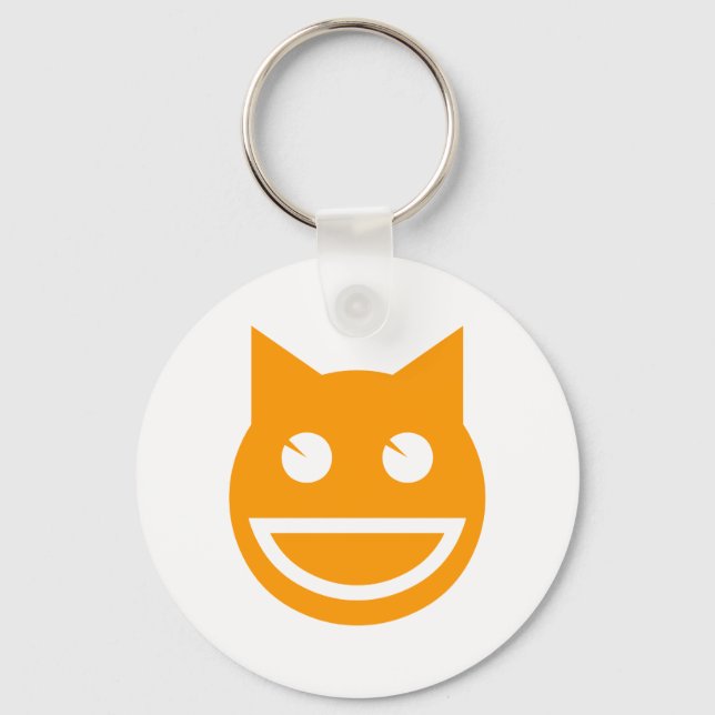 Smiling Emoji Cat Keychain (Front)