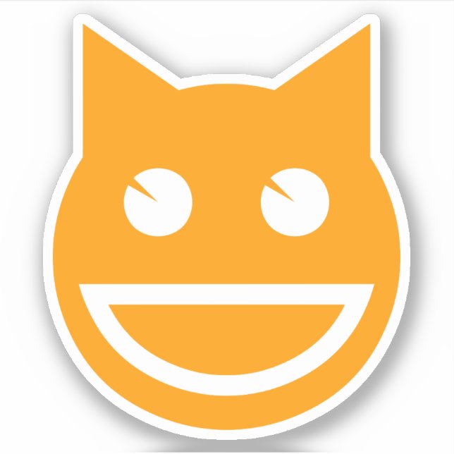 Smiling Emoji Cat Sticker (Front)