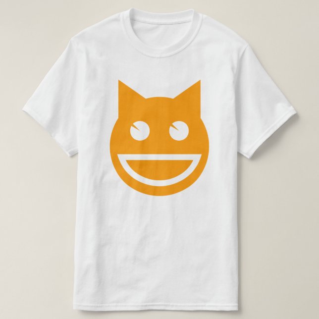 Smiling Emoji Cat T-Shirt (Design Front)