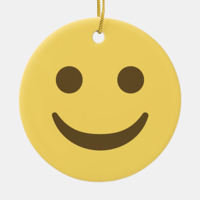 Smiling Emoji Ceramic Ornament (Front)