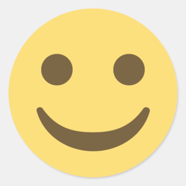 Smiling Emoji Classic Round Sticker (Front)