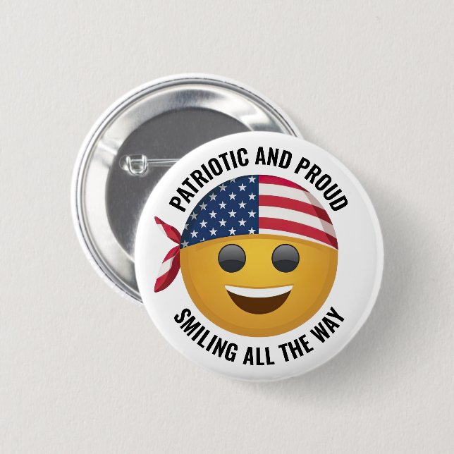Smiling Emoji Face Button (Front & Back)
