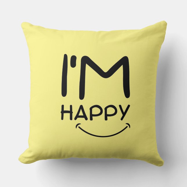 smiling emoji simple elegant  throw pillow (Front)