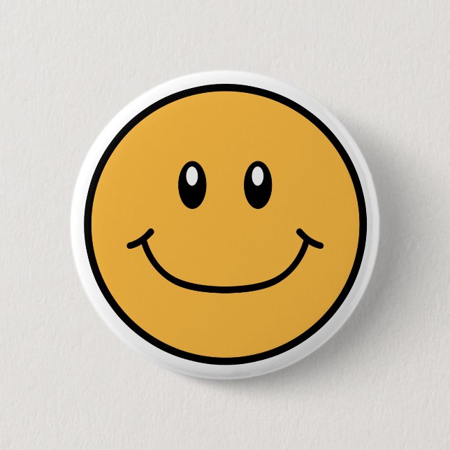 Smiling Face Button Orange 0001 (Front)