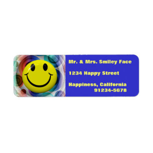 Smiling Face Colorful Return Address Labels