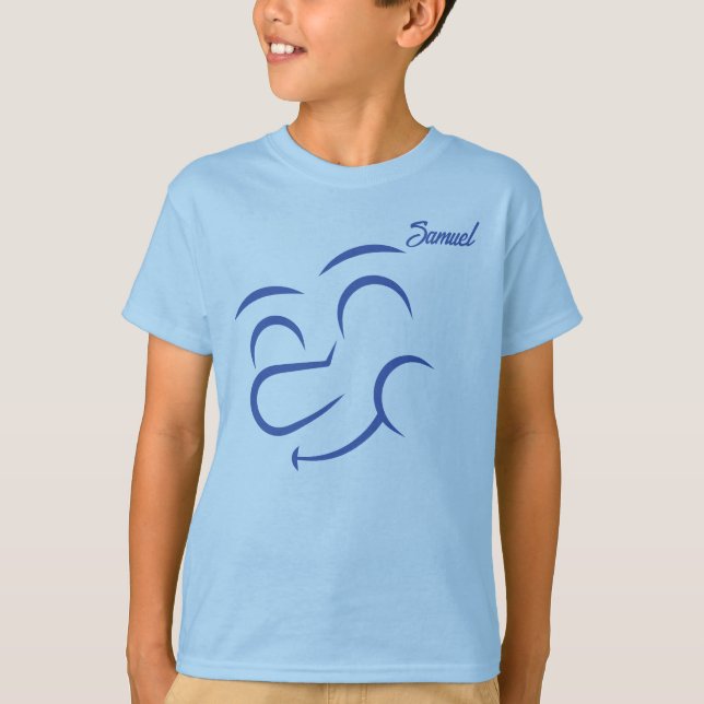 Smiling Face Customizable Boy's  T-Shirt (Front)