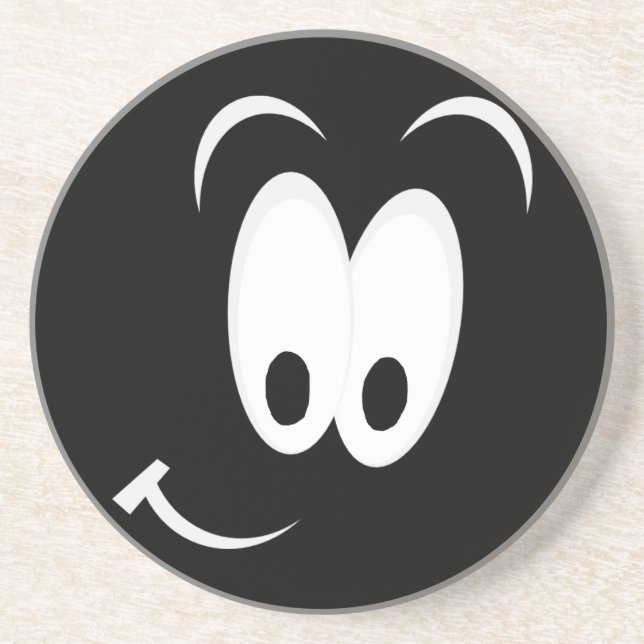 Smiling Face Dark Coaster (Front)