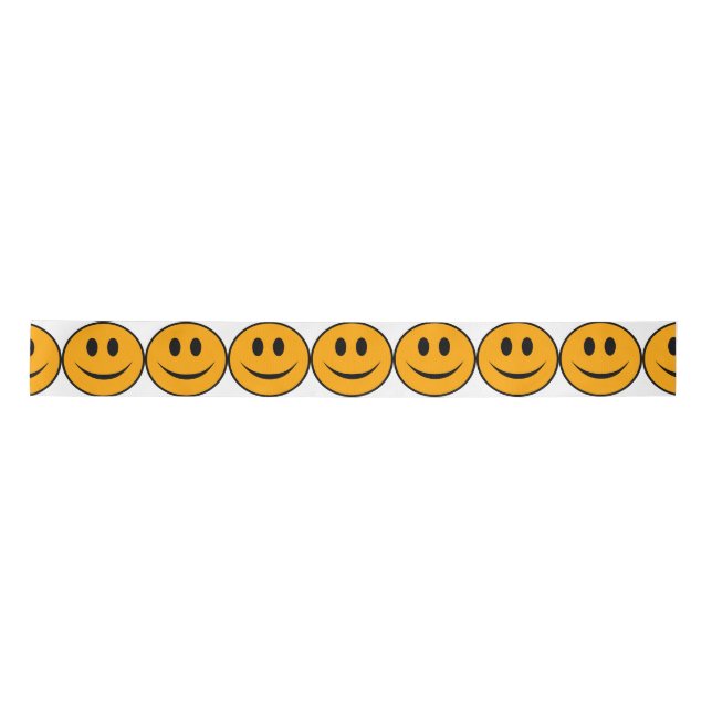 Smiling Face Emoji Satin Ribbon (Front)