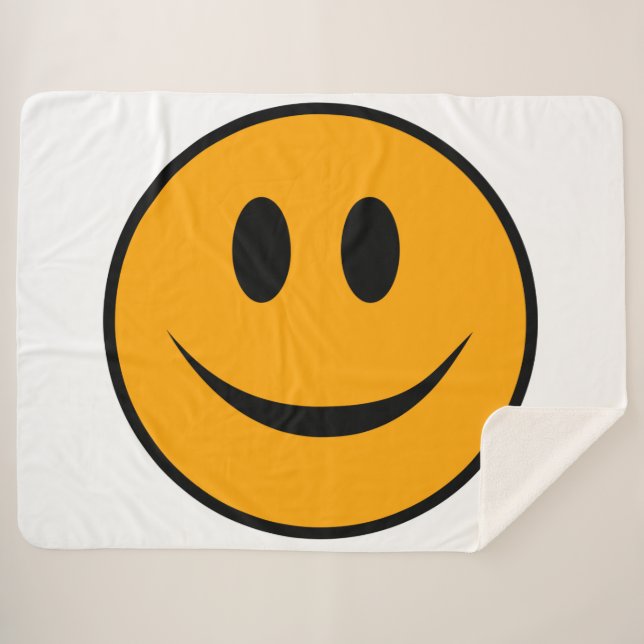 Smiling Face Emoji Sherpa Blanket (Front (Horizontal))