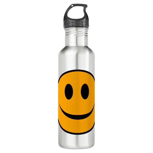 Smiling Face Emoji Stainless Steel Water Bottle (Front)